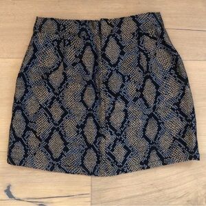 Express Black and Tan Patterned Mini Skirt